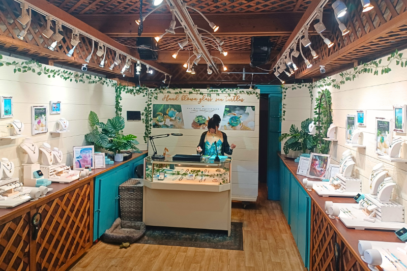 store interior with lighting and jewelry